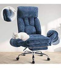 Massage Office Chair 6 Points 500lbs with Footrest,Reclining Desk Chair with Vibration Heat,Executive Big and Tall Chairs for Heavy People,Adjustable Height Ergonomic Black