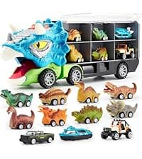 JOYIN Dinosaur Toys with Activity Play Mat & Storage Cage, 19 PCS Realistic Dinosaur Figures & Trees for Toddlers Kids Ages 3-5, Ideal for Boys and Girls Gift