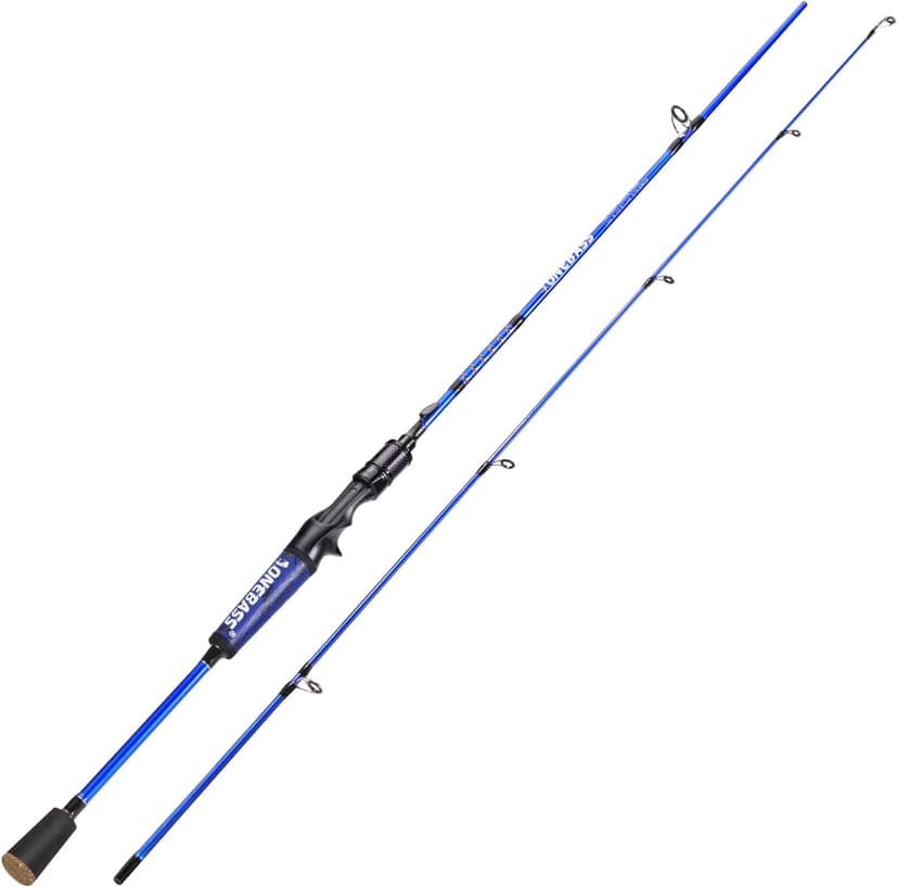 One Bass Fishing Rods,IM7 Graphite Spinning Rod & Casting Rod, 2 Pc Strong Quality Baitcasting Rod with Super Polymer Handle