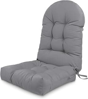 Adirondack Chair Cushion,Outdoor Waterproof Rocking Chair Cushion 44x19x4in Gray Non-Slip High Back Patio Chair Cushions, Comfortable Weather Resistance Seat Pad
