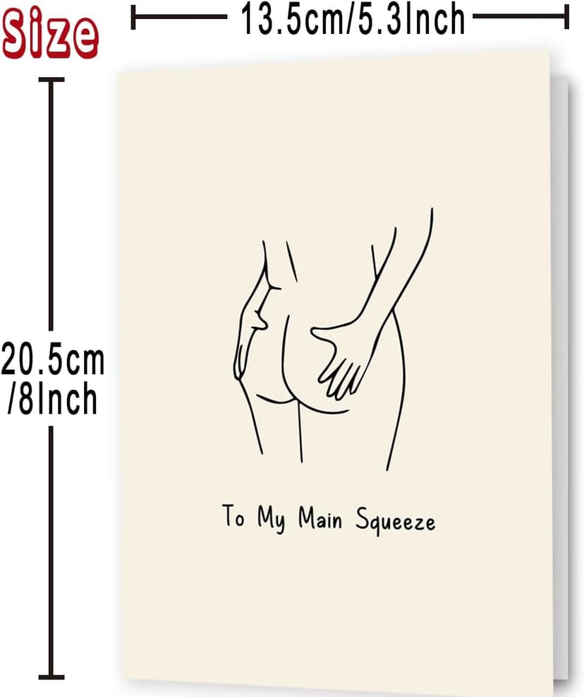 Minimalist Main Squeeze Design, Funny Romantic Card Decoration Gift for Anniversaries, Valentine's Day, Couples Anniversary Card for Husband Wife Boyfriend Girlfriend B0FLJSBW7R