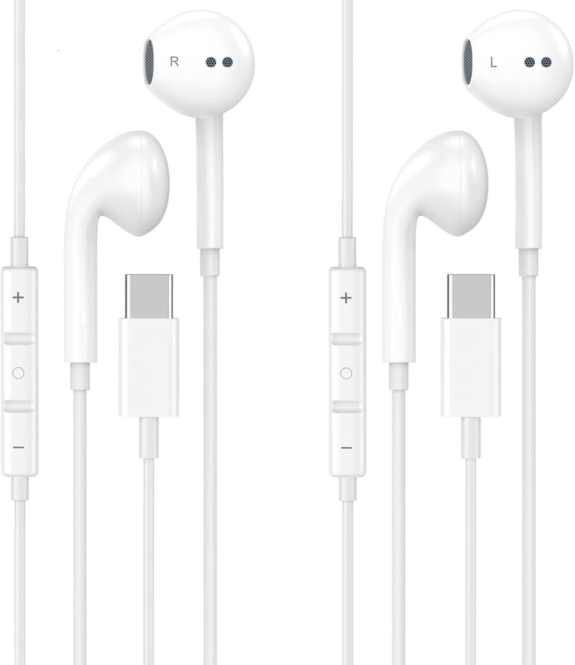 2 Pack USB C Headphones for iPhone 16 17, USB Type C Earbuds Wired in-Ear Earphones with Mic & Volume Control Compatible for iPhone 17 16 16 Pro Max,15 Pro/Pro Max, iPad Pro,Samsung Galaxy S25