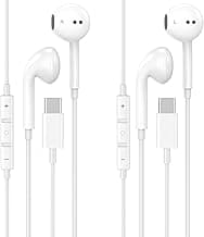 2 Pack USB C Headphones for iPhone 16 17, USB Type C Earbuds Wired in-Ear Earphones with Mic & Volume Control Compatible for iPhone 17 16 16 Pro Max,15 Pro/Pro Max, iPad Pro,Samsung Galaxy S25