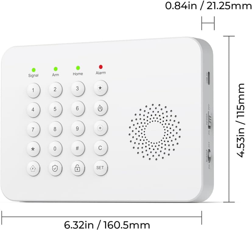 Wireless Home Security System WiFi/4G Home Alarm System with Phone APP Alert | Voice Control | No Subscription Fees | 24/7 Monitoring | Alexa Compatible