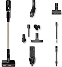 Miele Duoflex Total Care Vacuum Cleaner, Cordless and Bagless Multi-Use, Multi-Floor Flexible Stick Vacuum with 4 Attachable Brushes and Accessories, in Obsidian Black / Rose Gold
