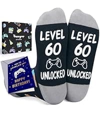 HAPPYPOP 50TH 60TH Birthday Gift Ideas - Men Birthday Socks for 50 60 Year Old Man Dad Him