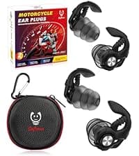 Motorcycle Ear Plugs for Wind Noise Reduction, 2 Pairs Reusable Motorcycle Accessories - Moto Earplugs, Soft Comfortable Hearing Protection for Motorbike, Touring, Racing, Riding - 25dB, Biker Gifts