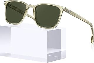 CARFIA Classic Polarized Sunglasses for Men UV400 Protection, Flexible Acetate Shades with Core Wire Design CA31238