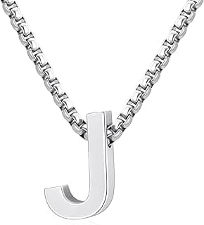 Initial A-Z Letter Necklace Gifts for Boys Men, Stainless Steel Letter Pendant Christmas Stocking Stuffers Birthday Jewelry Gifts Ideas for Teens Teenage Kids Him