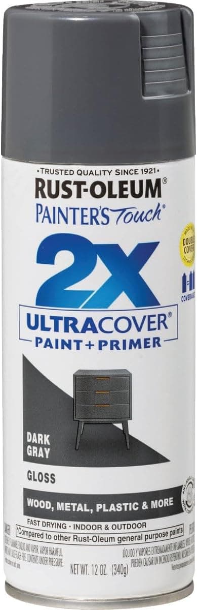 Rust-Oleum Painter's Touch Ultra Cover Gloss Dark Gray Spray Paint 12 oz.