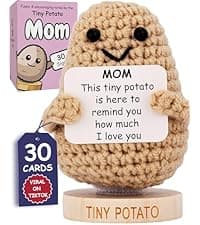 Dog Mom Gifts for Women - Positive Crochet Animal with 30 Cute Signs for Dog Moms, Unique Birthday Gift for Pet Lovers, Funny Present for Birthday, Christmas, Mothers Day - Funny Furr Mama Gifts