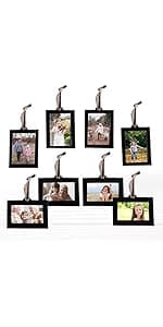 Klikel Family Tree Picture Frame Stand with 6 Hanging Photo Picture Frames - Medium Metal Tree 12 X 11 - Holds 6 Ornamental 2x3 Frames
