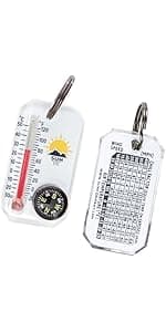 Sun Company TempaComp - Ball Compass and Thermometer Carabiner | Hiking, Backpacking, and Camping Accessory | Clip On to Pack, Parka, or Jacket