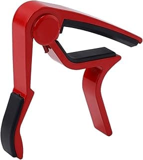 Guitar Capo, Metal Capo with Protective Silicone Pad Suitable for 6 String Guitar Acoustic Guitar Ukulele Electric Guitar Accessories (Red)
