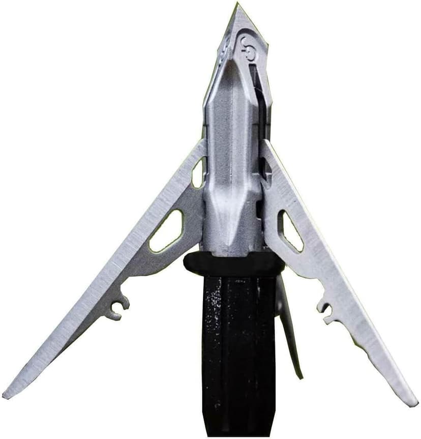 G5 Megameat 3-Blade Expandable Broadheads | 3-Pack | 100/125 Grains | Razor Sharp 2" Cutting Diameter Mechanical Blades | Screw in | Compound & Recurve Compatible | 1 BMP Practice Tip Included