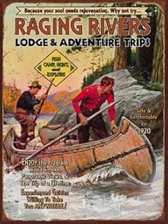 Canoe Trip Metal Sign, hunting fishing and outdoor