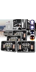 LEDMIRCY H6054 LED Headlights, 5x7 LED Headlights Rectangular 2PCS 90W High Low Sealed Beam Square 7x6 Headlight DOT Approved for Truck Chevy Cherokee Tacoma Ford Van Sedans H5054 H6014 H6052 6053