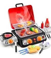 Joyin Play Kitchen Toys, Pretend Food Kitchen Accessories Girls Toy with Coffee Maker, Mixer, Toaster with Realistic Lights& Sounds, Birthday Gift for Kids B0CLVF5HM5