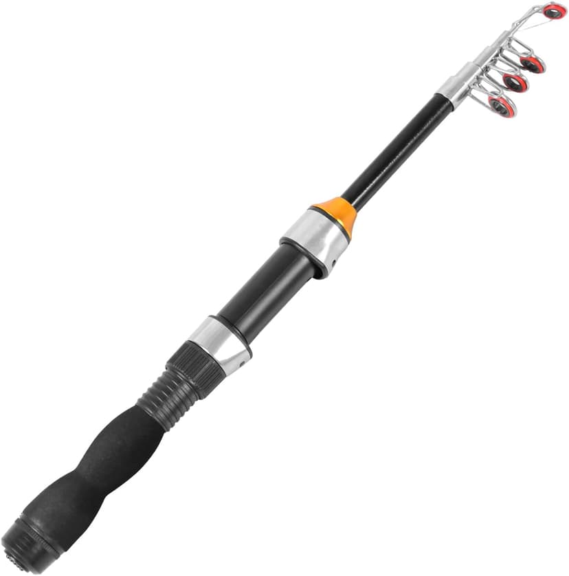 Telescopic Collapsible Extendable Fishing Rod for Saltwater and Freshwater, Lightweight and Compact Design