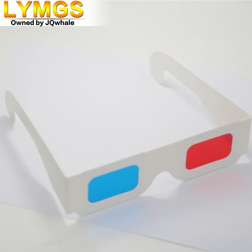 10 Pairs 3D Paper Glasses, Red and Cyan Lens in White Frame Anaglyph Cardboard for Movies - Folded in Protective Sleeve