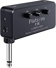 Flatsons F1R Mini Guitar Headphone Amp, Distortion Timbre Electric Guitar Headphone Amplifier with 3.5mm Earbud/AUX Jack, Classic Rock Tone Portable Amp for Silent Practice Indoor Travel Night