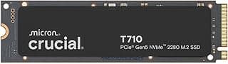 Crucial T710 PCIe Gen5 NVMe 1TB SSD, Up to 14,900 MB/s, Laptop & Desktop Compatible (PC), for Creatives and Hardcore Gamers, Solid State Drive, Includes 1Mo Adobe CC – CT1000T710SSD8-01