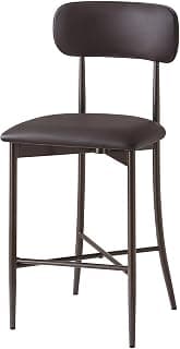 26.3 Inch Counter Height Bar Stools, Modern Counte Stools with Backrest,Counter Height Chairs with Leather Seat, Sturdy Frame and Footrests for Kitchen Island, Dining Room, Counter,Dark Gray