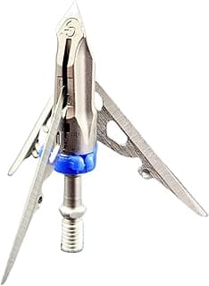 G5 Megameat 3-Blade Expandable Broadheads | 3-Pack | 100/125 Grains | Razor Sharp 2" Cutting Diameter Mechanical Blades | Screw in | Compound & Recurve Compatible | 1 BMP Practice Tip Included
