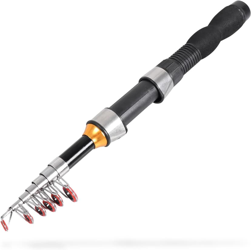 Telescopic Collapsible Extendable Fishing Rod for Saltwater and Freshwater, Lightweight and Compact Design