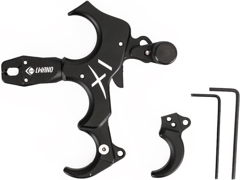 LWANO X1 Compound Bow Thumb Bow Release, 3&4 Finger Grip Adjustable Archery Release Aids