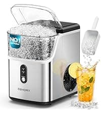 EUHOMY LunaArc Crescent Ice Maker Countertop, 16Pcs Ready in 12Mins, 1600Pcs/Day, Auto Deep Cleaning, Timer, Adjustable Ice Thickness, Portable Ice Cube Maker for Whiskey/Coffee/Soft Drinks