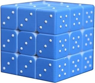 Speed Cube 3x3x3 3D Relief Effect Braille Magic Cube Puzzle,IQ Games Puzzles Special for Blind, 5.6cm
