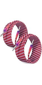 Elebase Guitar Patch Cables 6-Inch 3-Pack,6.35MM Effects Pedal Board Cord,1/4 Right-Angle Nylon Braided Instrument Audio Cable,Pedalboard Connector TS Copper Wire for Amp/Amplifier,Mixer,Electric Bass