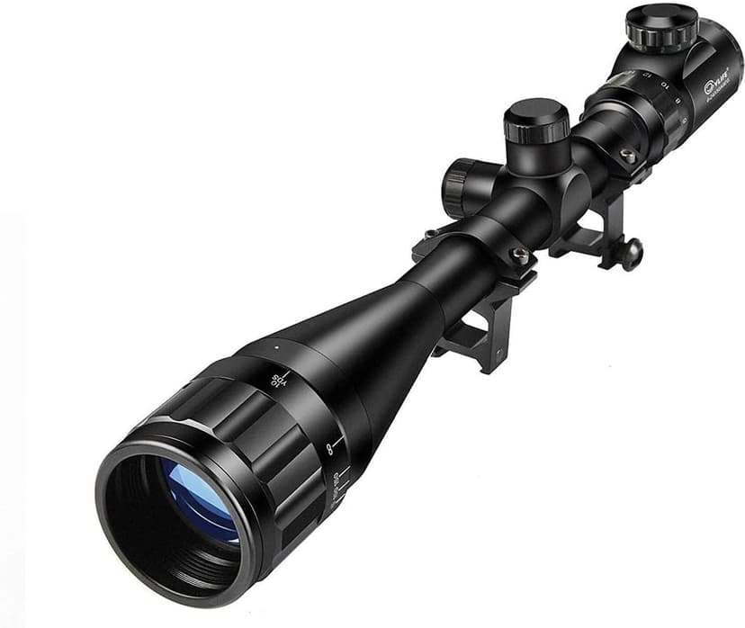 CVLIFE Rifle Scope 6-24x50 AO Red and Green Illuminated Long Range Scope for Hunting with Scope Rings