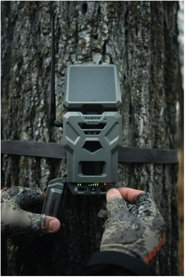 SPYPOINT Flex-S-Dark Solar Cellular Trail Camera – Built-in Solar Panel, 40MP Photos, 1080p Videos + Sound, No-Glow Game Camera, Night Vision, Motion Activated Trail Cam