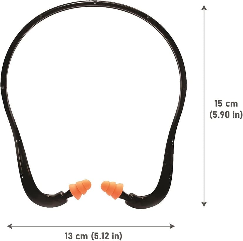 2 Banded Ear Plugs with 10 Pairs of Replacement Pods - Reusable Shooters Ear Protection for Mowing Shooting Construction Hunting - Washable Gun Range Hearing Protection Ear Plugs for Noise Reduction