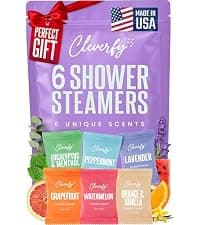 Cleverfy Shower Steamers Aromatherapy for Women and Men – Self-Care Shower Bombs for Stress Relief and Relaxation – 6 Tablets
