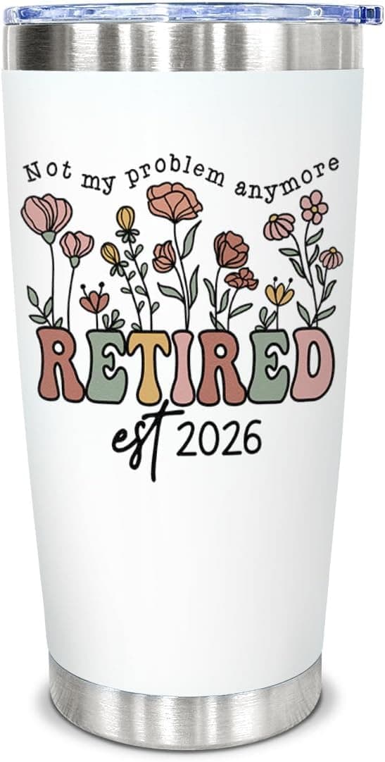 Happy Retired Farewell Party Gift for Coworker, Teacher, Nurse, Boss or Friend, Funny Stainless Steel Mug Coffee Retirement Gift for Woman 2026, Retired Tumbler, Not My Problem Anymore Cup B0D1FV94BK