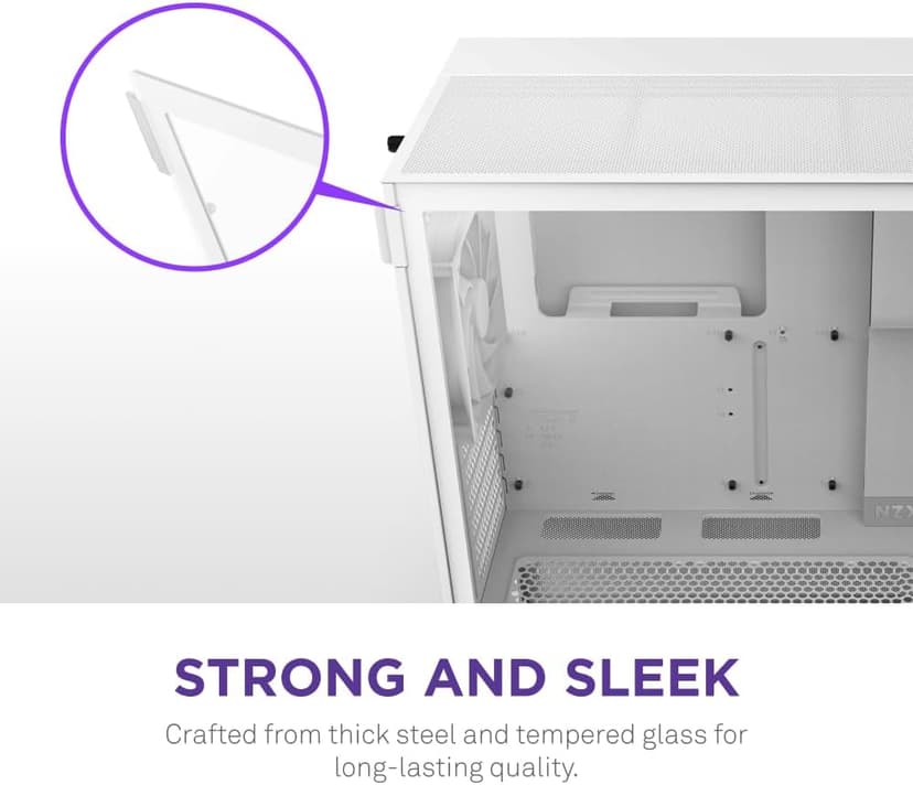 NZXT H5 Flow RGB 2024 - Compact ATX Mid-Tower PC Gaming Case - High Airflow - F360 RGB Core (CV) Included - 360mm Front & 240mm Top Radiator Support - Cable Management - Tempered Glass - White