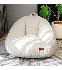 Bean Bag Chair, Cozy Fluffy Beanbag Chairs with Filler for Teens and Kids, Floor Lazy Sofa for Living Room Gaming & Reading (M-Charcoal)