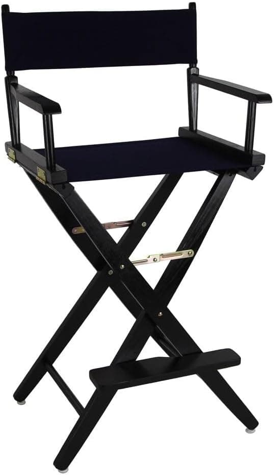 American Trails Extra-Wide Premium 30" Director's Chair Black Frame with Black Canvas, Bar Height