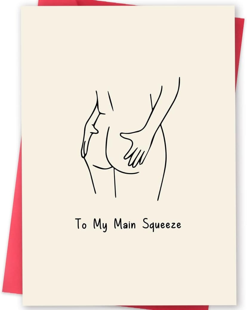 Minimalist Main Squeeze Design, Funny Romantic Card Decoration Gift for Anniversaries, Valentine's Day, Couples Anniversary Card for Husband Wife Boyfriend Girlfriend B0FLJSBW7R