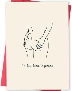 Minimalist Main Squeeze Design, Funny Romantic Card Decoration Gift for Anniversaries, Valentine's Day, Couples Anniversary Card for Husband Wife Boyfriend Girlfriend B0FLJSBW7R