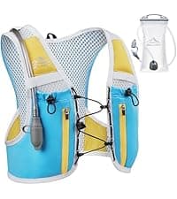 Running Vest with 2L Water Bladder, Hydration Backpack, USA Original Patent, Lightweight Hydration Pack with Gear Holder, Reflective Chest Pack for Men Women for Marathon