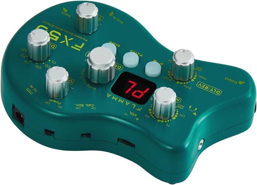 FLAMMA FX50 Practice Guitar Pedal Multi Effects Pedal Mini Portable with 40 Drum Rhythms15 Effects 32 Patches Tuner Function Support Both Corded and Battery Powered