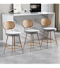 Home Office Chair No Arms with Wheels, Adjustable Height Small Desk Chair, PU Leather Mid Back 360 Swivel Computer Chair, Armless Modern Walnut Chair for Office, Reading Meeting Room(Beige)