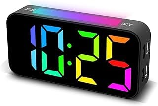 Topski Loud Alarm Clocks for Bedrooms Heavy Sleepers, Plug-in Digital Bedside Clock with Night Light, Large Display, Dual Alarm, Snooze, Dimmable for Kids Teens Boys Girls
