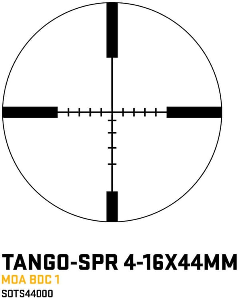 SIG SAUER Tango-SPR 4-16x44mm 30mm Tube Second Focal Plane/SFP/F2 Shockproof Waterproof Fogproof Tactical Riflescope | MOA BDC-1 Reticle, SPR Scope Mount, Flip-Back Caps Included, SOTS44000