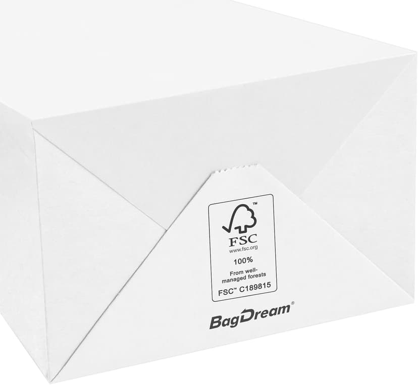 BagDream Kraft Paper Bags 5.25x3.25x13 Inches 50Pcs White Paper Wine Gift Bags with Handles Bulk for Wine, Gift, Retail, Party Favor