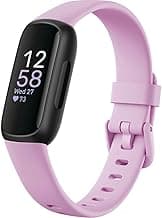 Fitbit Inspire 3 Health &-Fitness-Tracker with Stress Management, Workout Intensity, Sleep Tracking, 24/7 Heart Rate and more, Lilac Bliss/Black, One Size (S & L Bands Included)